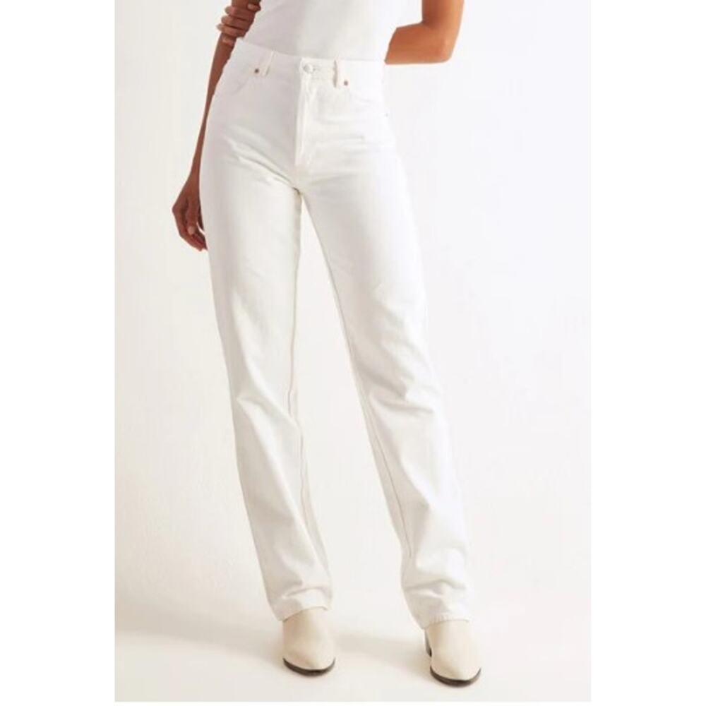 ROLLA'S White Straight Leg Jeans